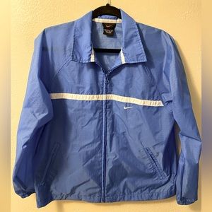 Nike Women’s Lightweight White Striped Embroidered Windbreaker Jacket